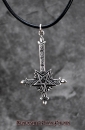 Hexenshop Dark Phönix Gothic Satanisches Kreuz mit männlichen Pentagramm groß